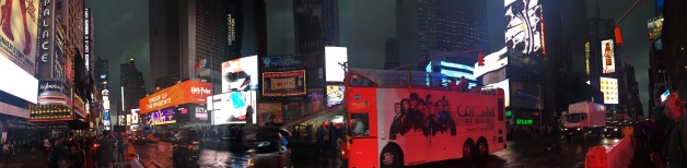 A crappy attempt at a panorama at Times Square.